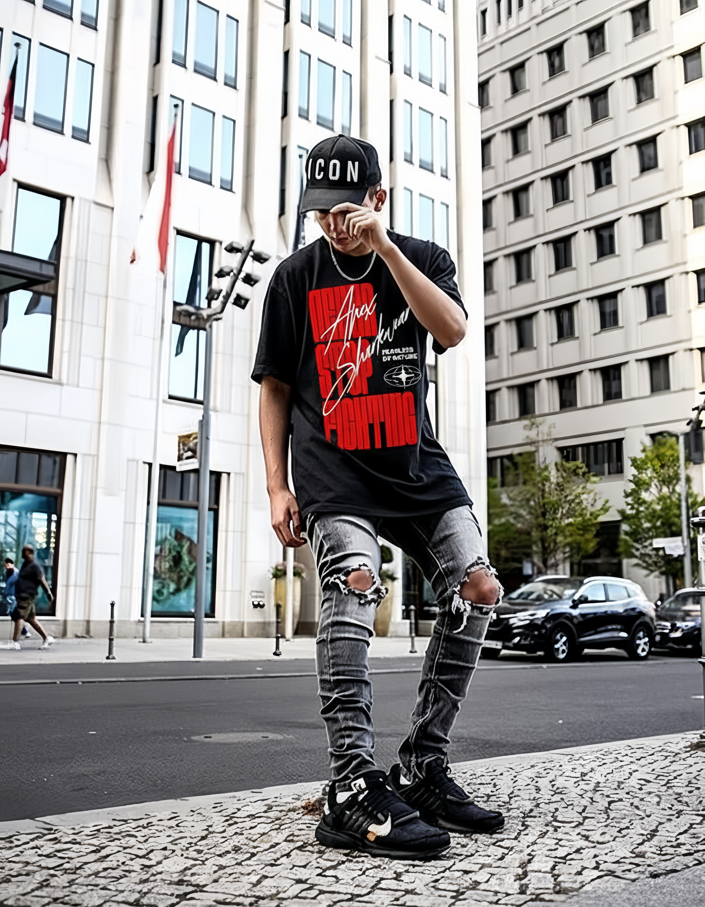 NEVER STOP FIGHTING - GRAPHIC TEE - APEX SURF CO | SHARKWEAR