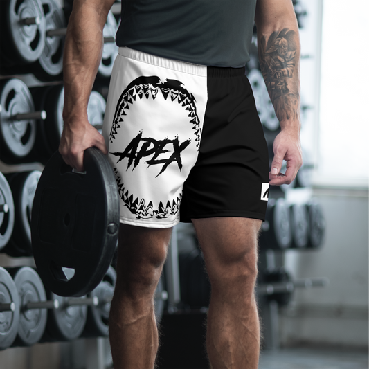 SHARK ATTACK ATHLETIC SHORTS - BLACK & WHITE - Premium Streetwear from APEX SURF CO | SHARKWEAR - Just $39! Shop now at APEX SURF CO | SHARKWEAR