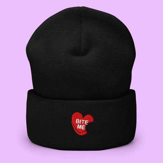 BITE ME CUFFED BEANIE - Premium Streetwear from APEX | Streetwear - Just $26! Shop now at APEX | Streetwear