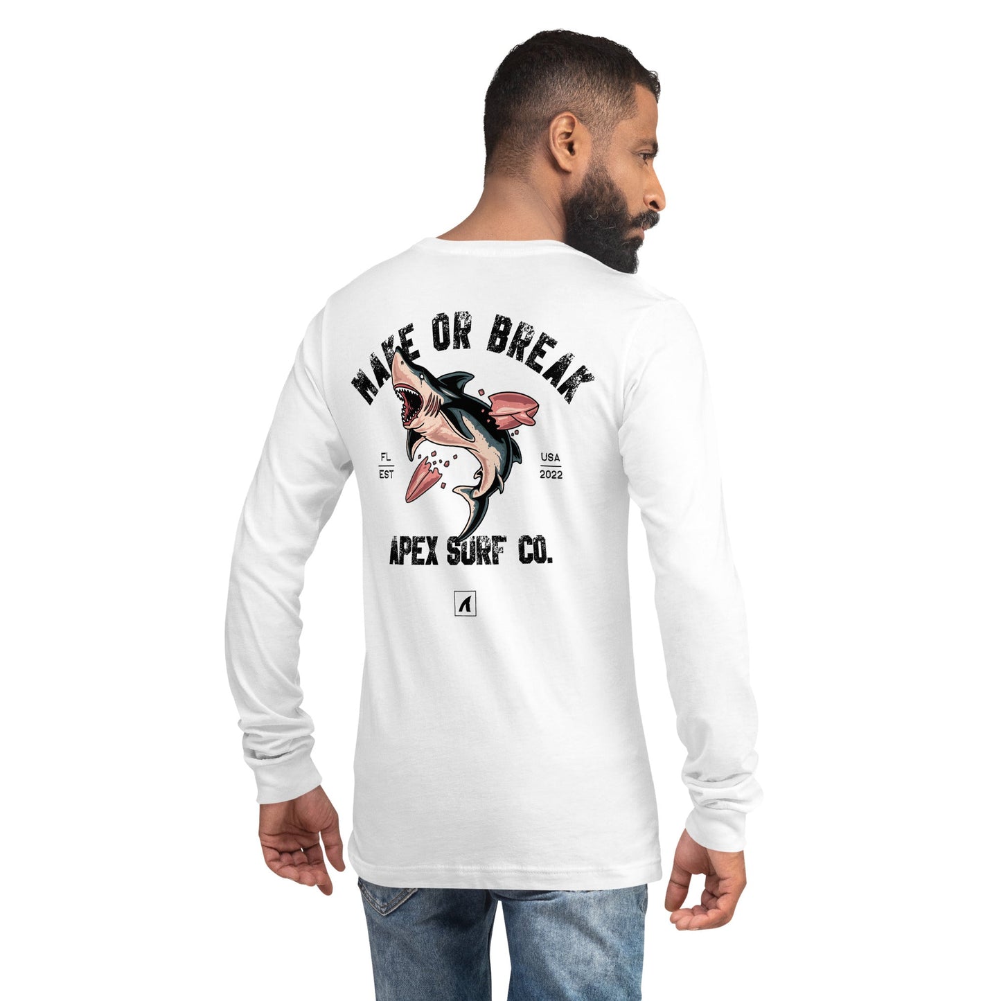 MAKE OR BREAK Long Sleeve - White - Premium Streetwear from APEX USA - Just $38! Shop now at APEX | Clothing Brand