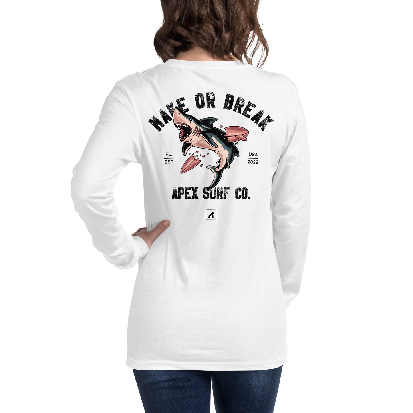 MAKE OR BREAK Long Sleeve - White - Premium Streetwear from APEX USA - Just $38! Shop now at APEX | Clothing Brand