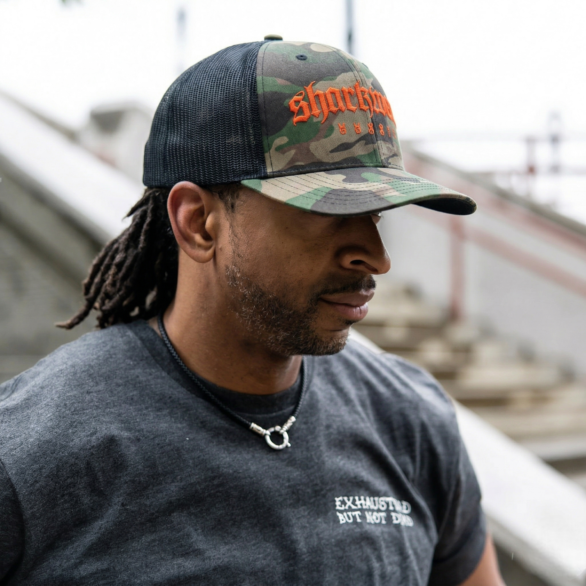CAMO HUNTER TRUCKER HAT - APEX SURF CO | SHARKWEAR
