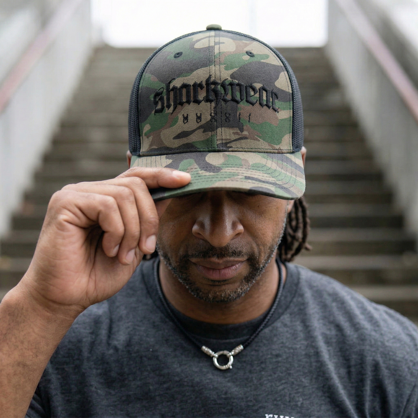 CAMO INCOGNITO TRUCKER HAT - APEX SURF CO | SHARKWEAR