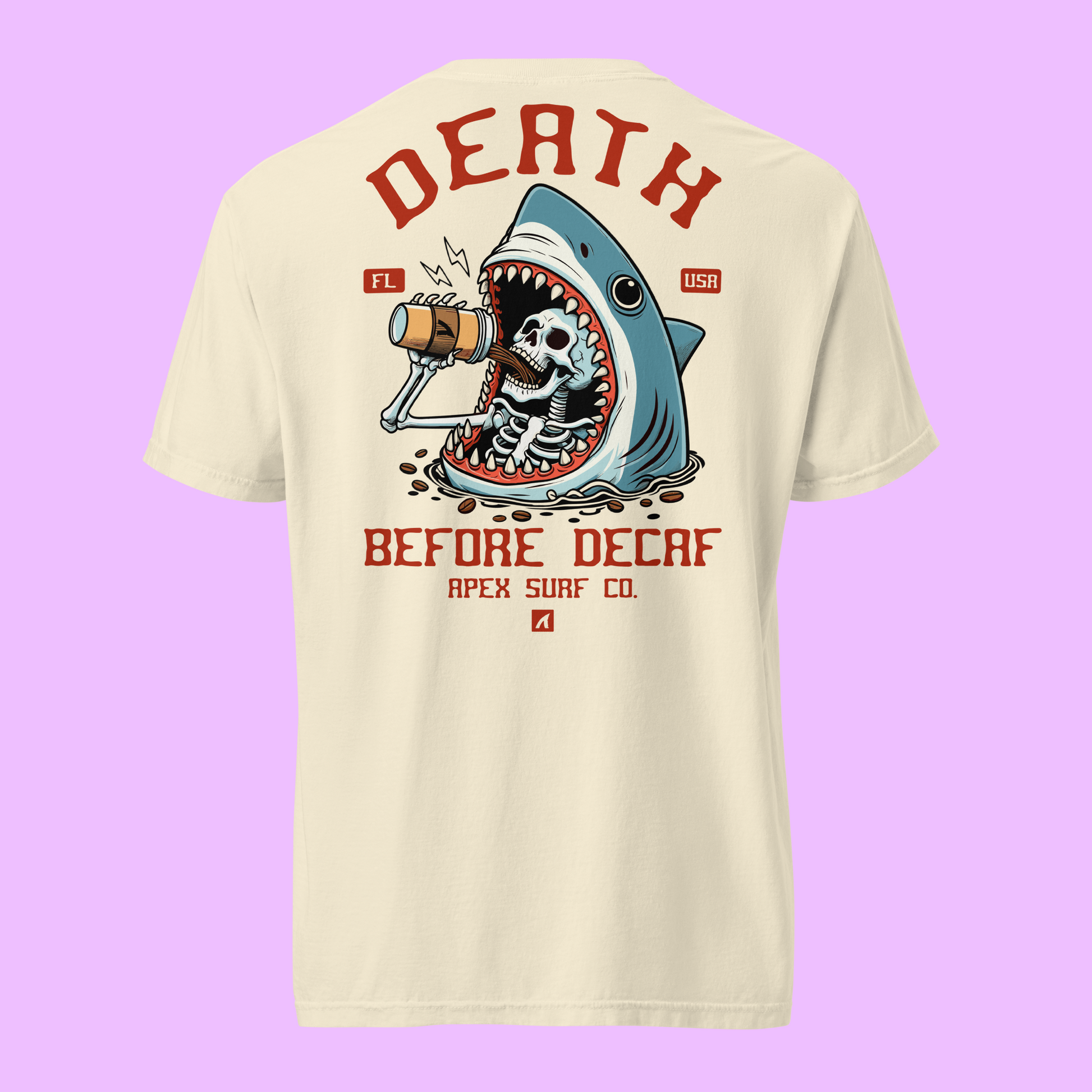 DEATH BEFORE DECAF - GRAPHIC TEE - Premium Streetwear from APEX SURF CO. - Just $36! Shop now at APEX | ASC