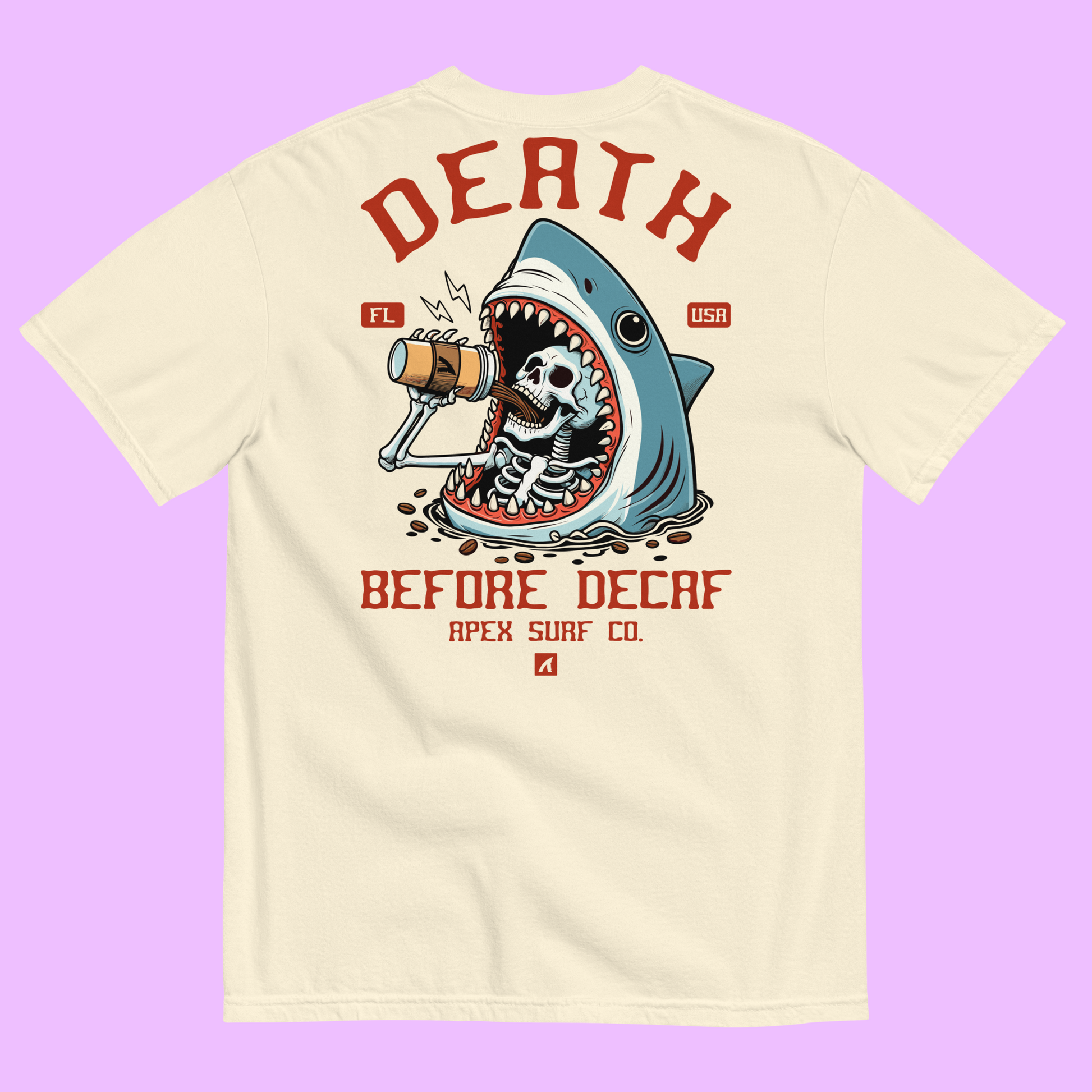 DEATH BEFORE DECAF - GRAPHIC TEE - Premium Streetwear from APEX SURF CO. - Just $36! Shop now at APEX | ASC