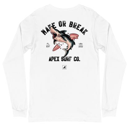 MAKE OR BREAK Long Sleeve - White - Premium Streetwear from APEX USA - Just $38! Shop now at APEX | Clothing Brand